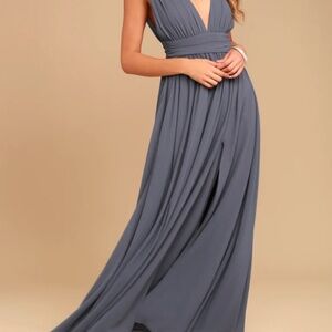 Lulus denim blue wedding guest dress